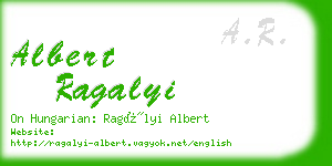 albert ragalyi business card